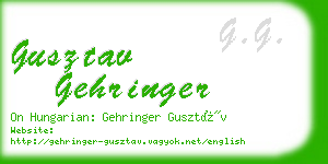 gusztav gehringer business card